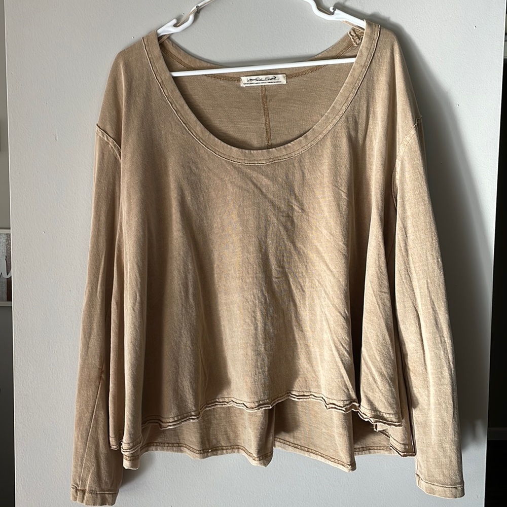 Tan We the Free long sleeve shirt
